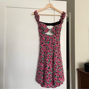 For Love & Lemons Giulia Cutout Floral Mini Dress